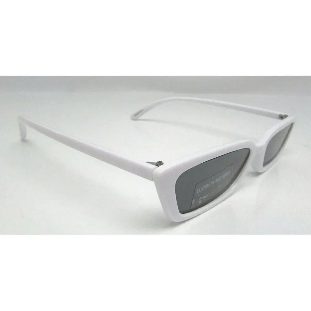 elizabeth and james white Small Rectangle frame black lens sunglasses wg01su03